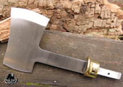 CUSTOM BLANK Axe Head Knife making Blade with Brass Guard Bolster #7787